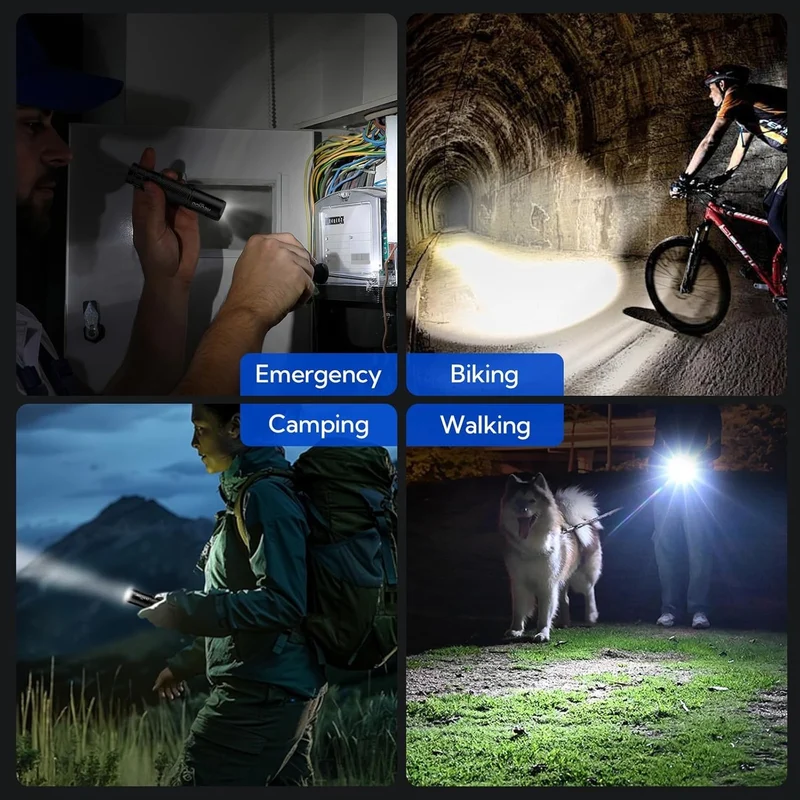 LED Taschenlampe 2000 Lumen USB C aufladbar Zoom Outdoor kompakt