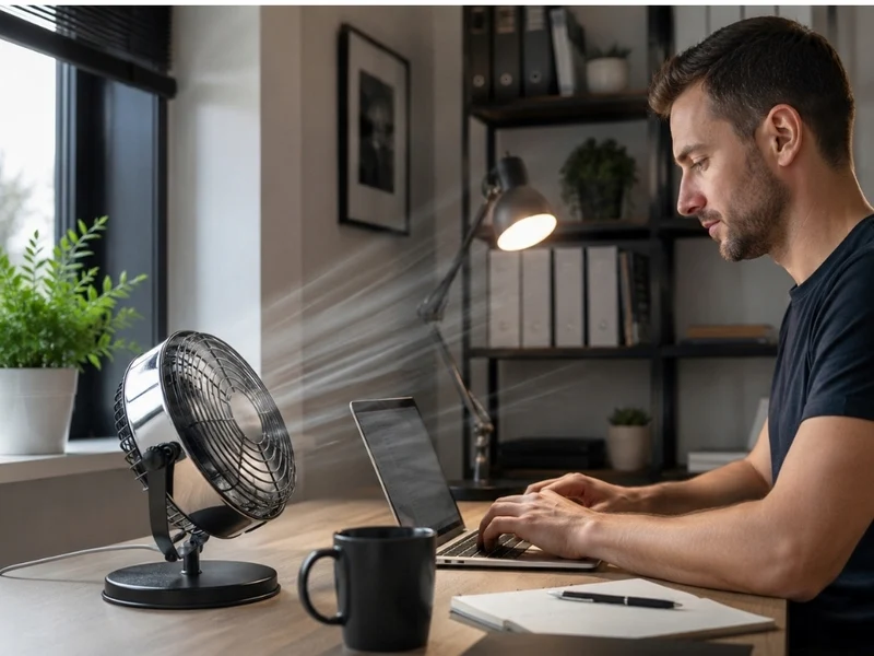 USB Tischventilator Leise Mini Ventilator für Büro Zuhause USB-C 360° Neigbar