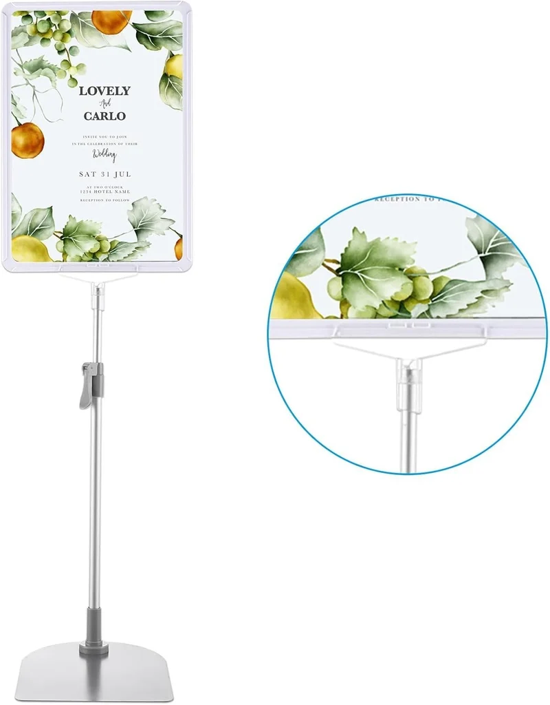 A4 Infoständer höhenverstellbar 38-65cm Metall Menüständer Display