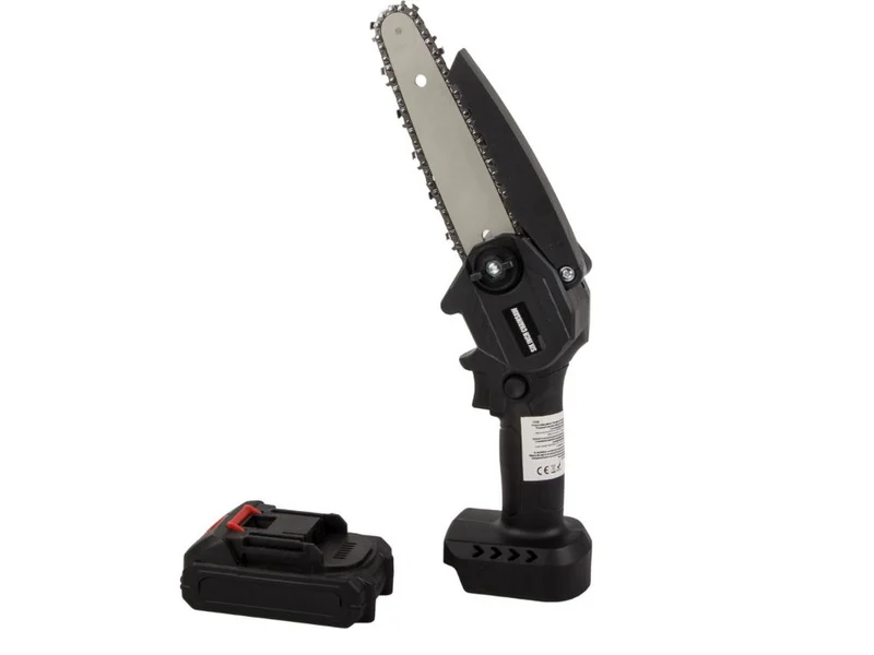Mini Akku Kettensäge 6 Zoll 21V mit Akku, Ladegerät und Koffer – Handliche Astsäge für Garten, Baumschnitt und Holz