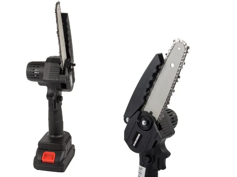 Mini Akku Kettensäge 6 Zoll 21V mit Akku, Ladegerät und Koffer – Handliche Astsäge für Garten, Baumschnitt und Holz