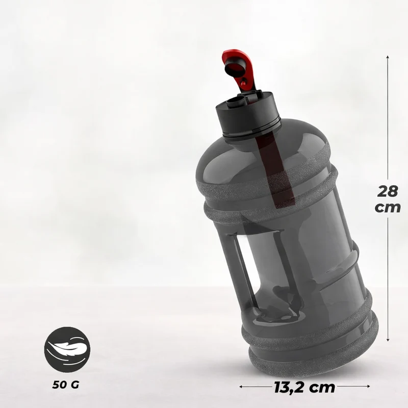 Große 2,2L Wasserflasche, BPA-frei, dicht, perfekt für Sport & Gym