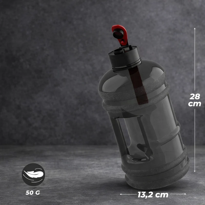 Große 2,2L Wasserflasche, BPA-frei, dicht, perfekt für Sport & Gym