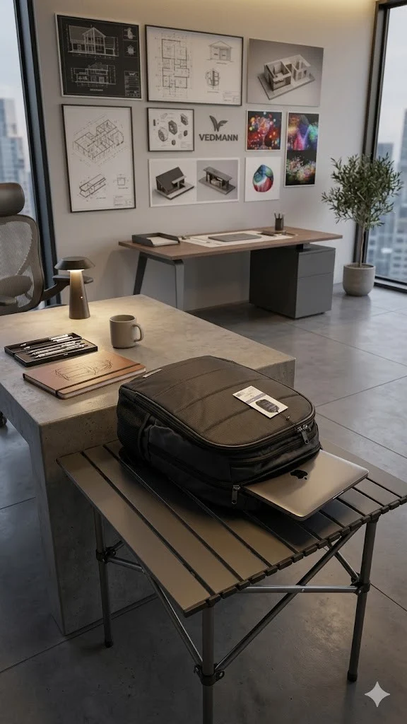 VEGMANN Laptop Rucksack 15 Zoll Dunkelblau – Business & Freizeit