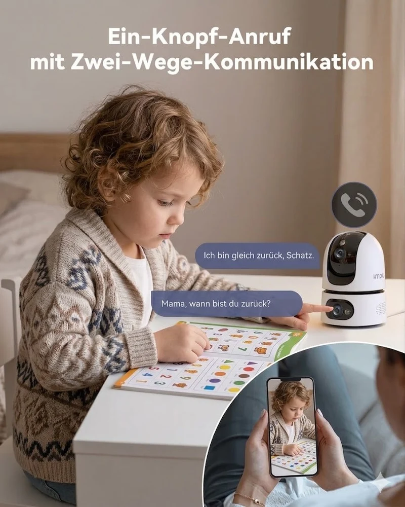 Imou Innenkamera 2K Dual Kamera 360° WLAN Nachtsicht Audio