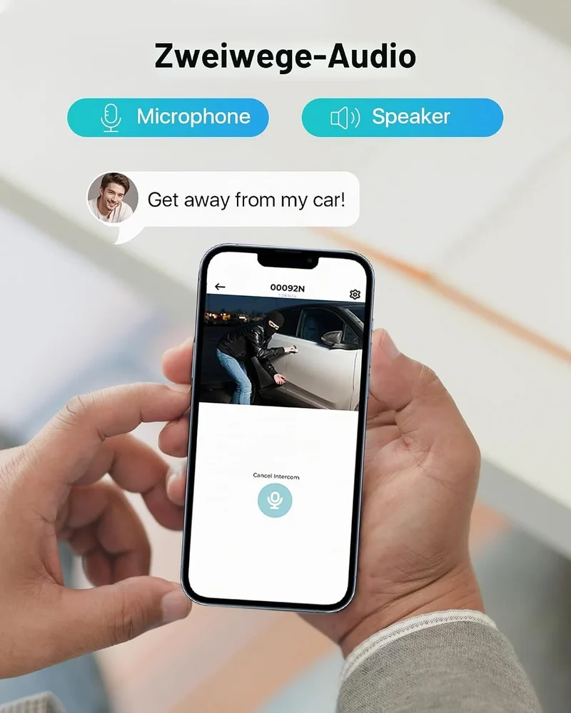 2MP WLAN Überwachungskamera für Außen – 360° Pan/Tilt, Nachtsicht, Bewegungsverfolgung & 2-Wege-Audio