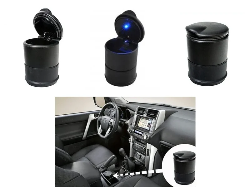 Auto Aschenbecher LED rauchfrei geruchsdicht mit Deckel KFZ Becher
