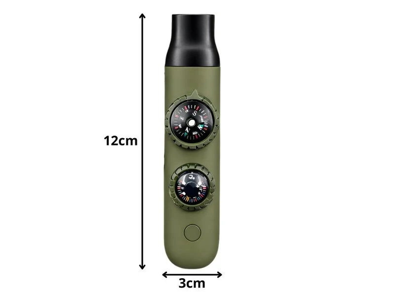 Survival Pfeife mit Kompass Taschenlampe Thermometer Outdoor