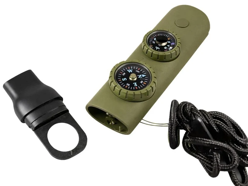 Survival Pfeife mit Kompass Taschenlampe Thermometer Outdoor