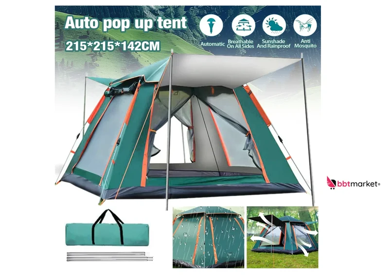 Pop Up Zelt 3-4 Personen Automatik Campingzelt Kuppelzelt Wasserdicht