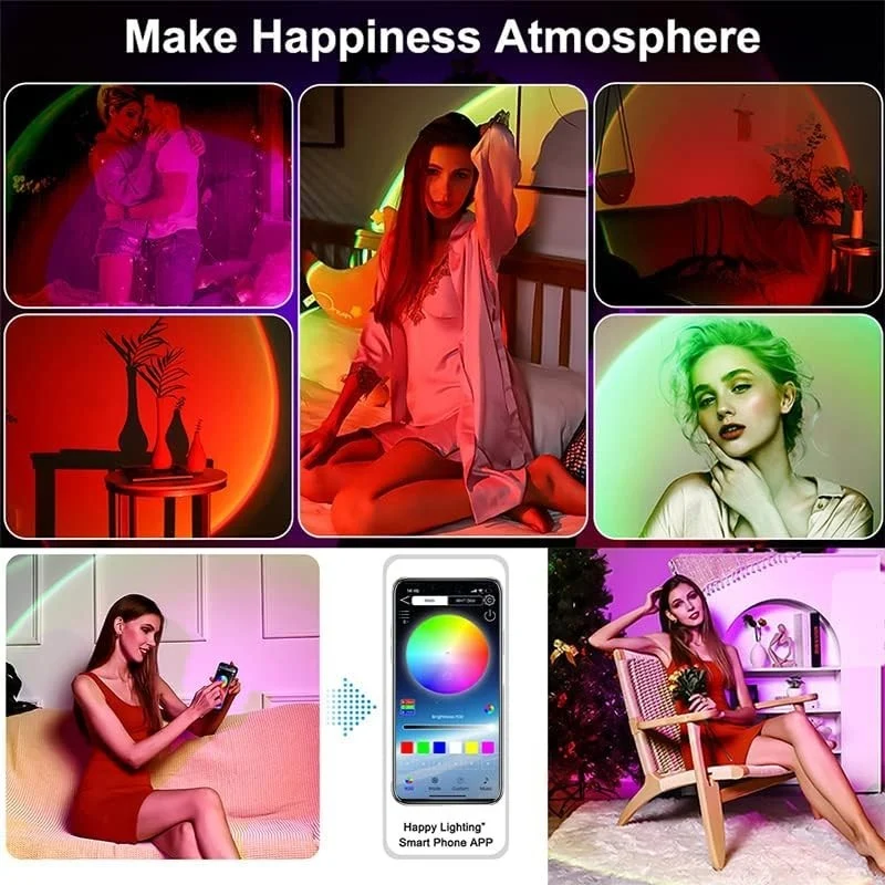 RGB LED Sunset Lampe APP Steuerung 16 Mio Farben Projektor Nachtlicht
