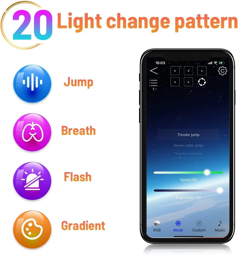 RGB LED Sunset Lampe APP Steuerung 16 Mio Farben Projektor Nachtlicht
