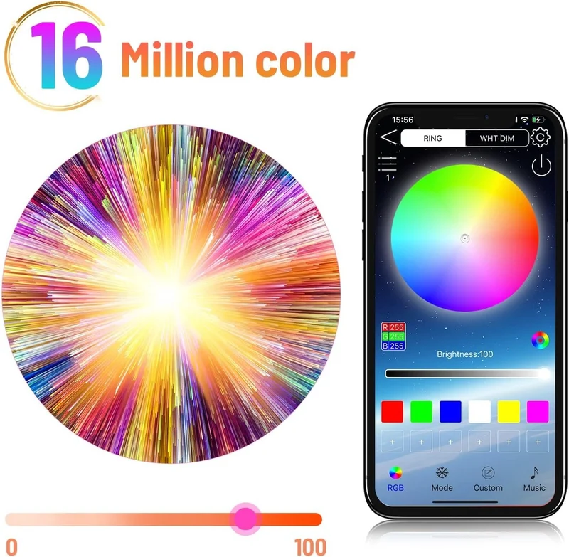 RGB LED Sunset Lampe APP Steuerung 16 Mio Farben Projektor Nachtlicht