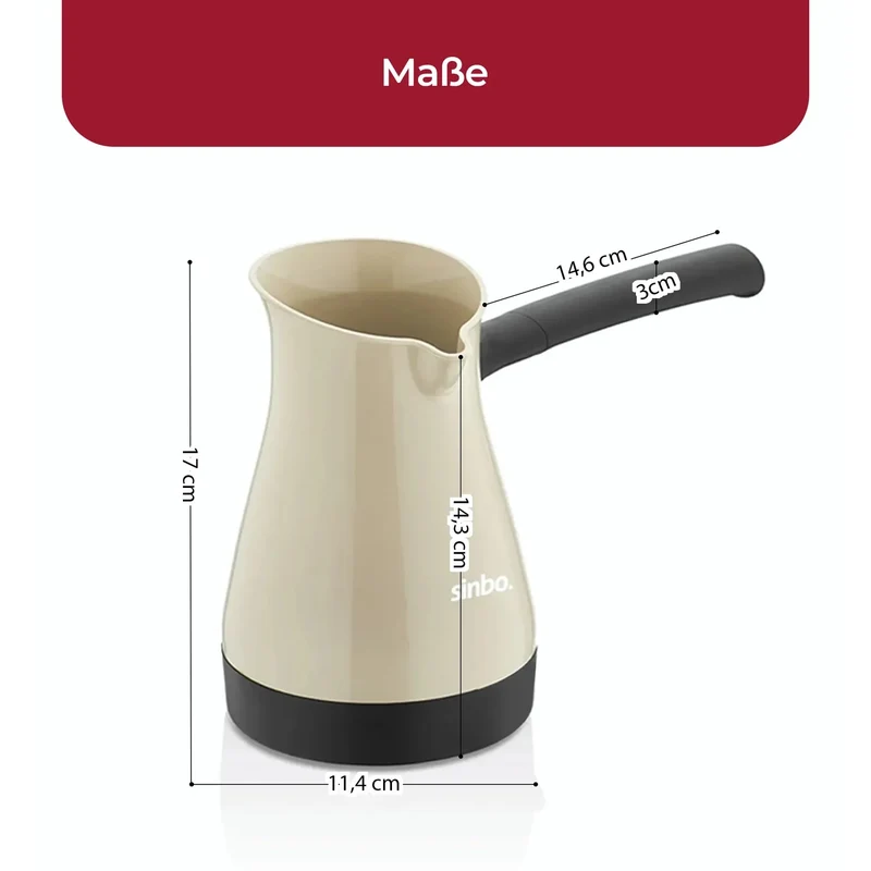 Sinbo Türkische Kaffeemaschine 1000W 400 ml – Elektrische Cezve 5 Tassen