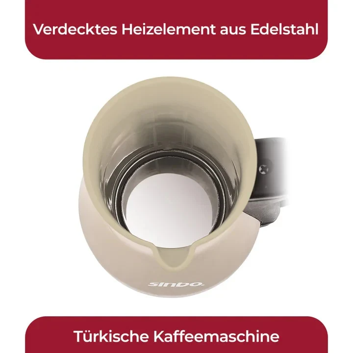 Sinbo Türkische Kaffeemaschine 1000W 400 ml – Elektrische Cezve 5 Tassen