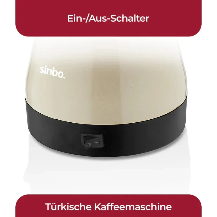 Sinbo Türkische Kaffeemaschine 1000W 400 ml – Elektrische Cezve 5 Tassen