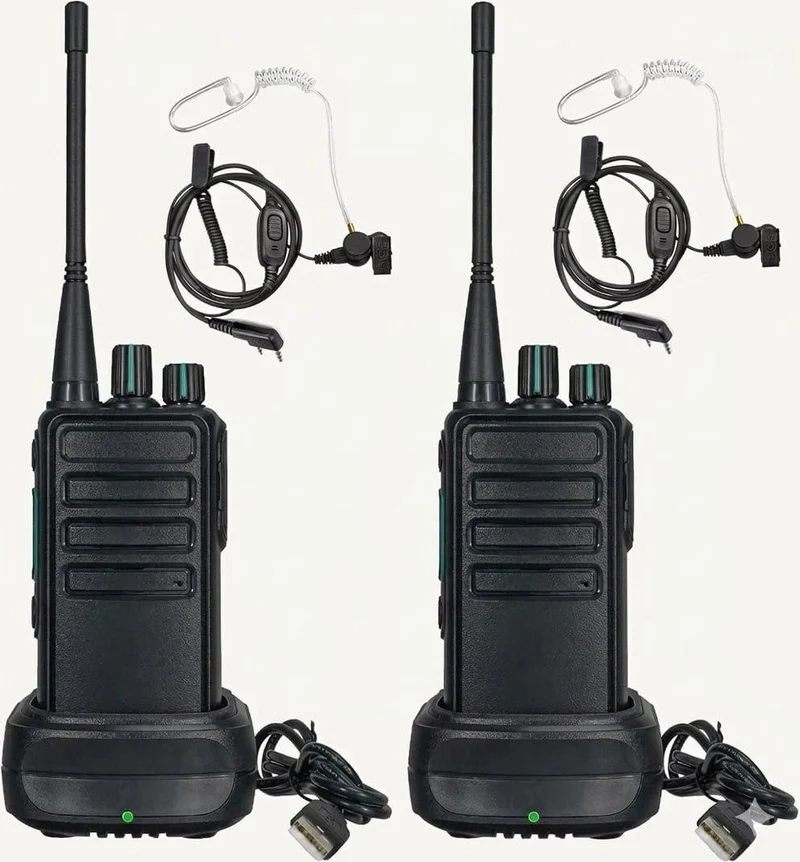 PMR446 Walkie Talkie 2er Set VOX Headset Funkgerät Notruf Klonfunktion