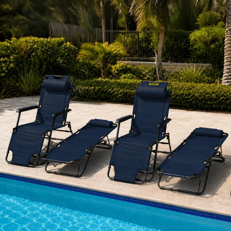 Klappbare Gartenliege Campingliege Sonnenliege Balkon Strand Liegestuhl