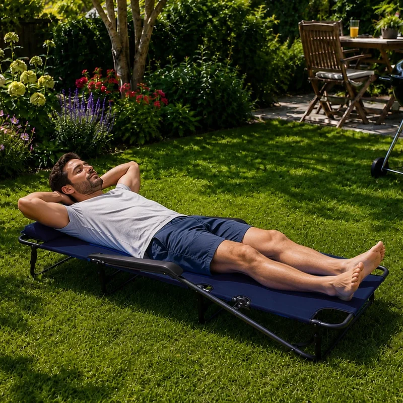 Klappbare Gartenliege Campingliege Sonnenliege Balkon Strand Liegestuhl