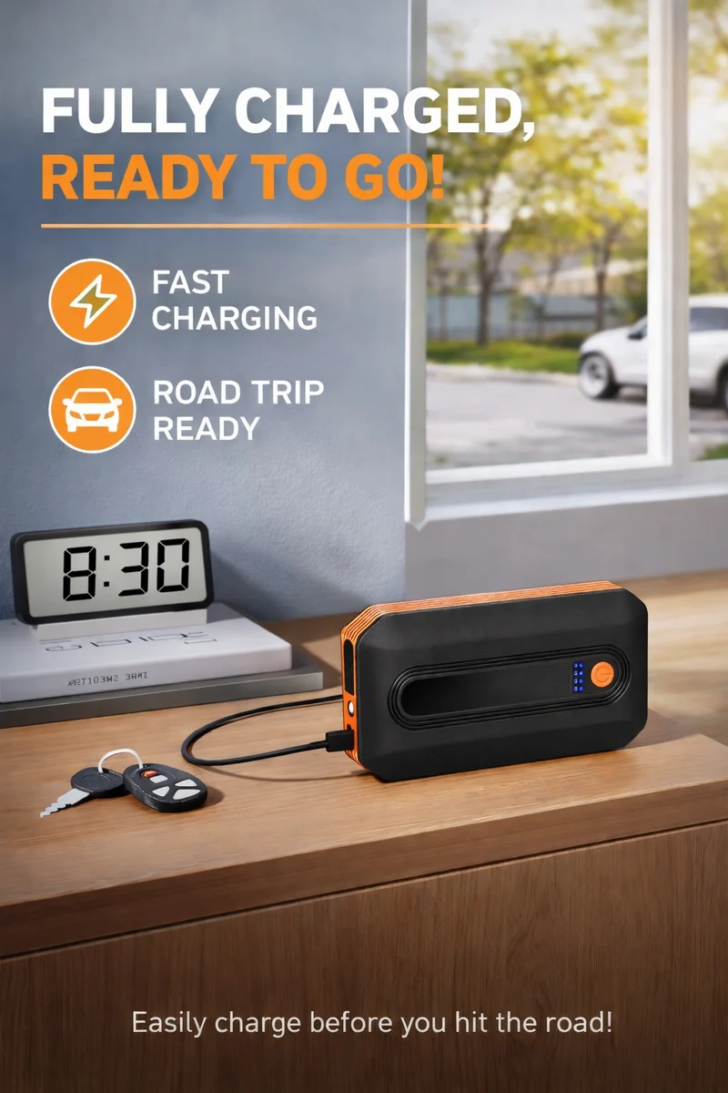 Auto Starthilfe Powerbank Jump Starter 12V 7L Benzin 5,5L Diesel LED Booster