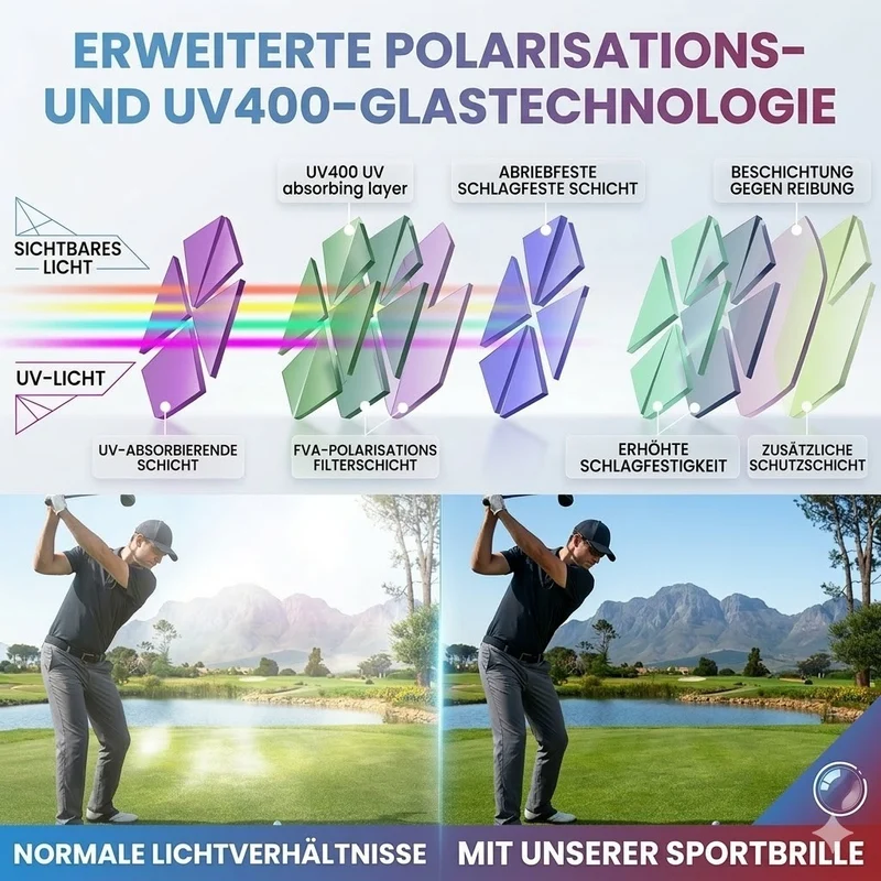2er Set Sport Sonnenbrille Polarisiert UV400 Herren Fahrrad Laufbrille Outdoor