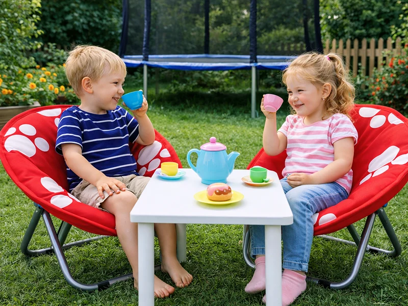 Kinder Moon Chair faltbar Campingstuhl Gartenstuhl Kinderstuhl Rot