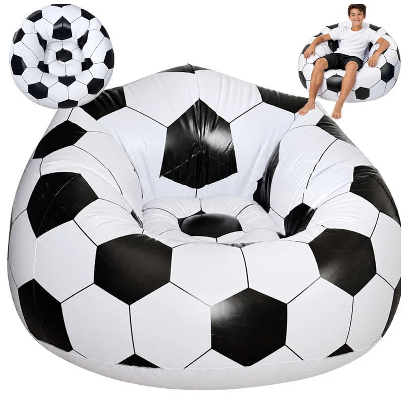 Aufblasbarer Sitzsack Velours – Bequemer Loungesessel Sitzpuff mit Pumpe
