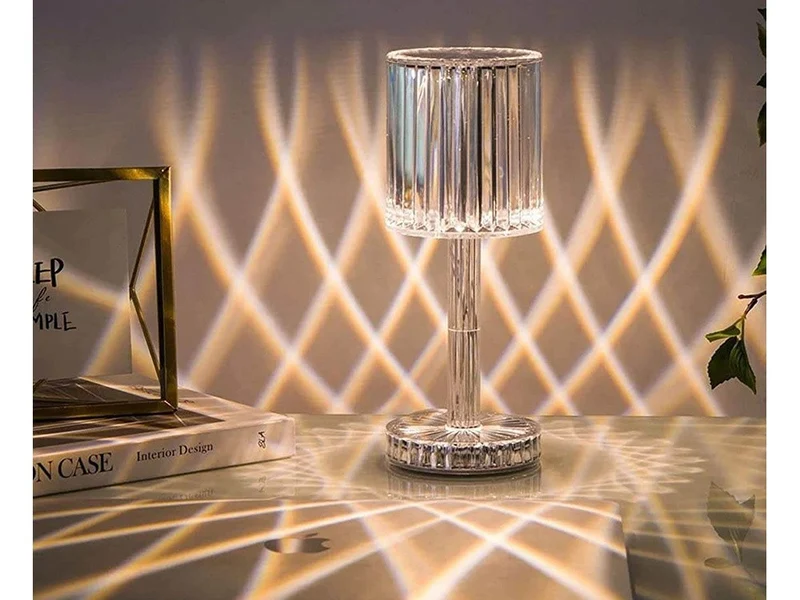 RGB LED Kristall Tischlampe mit Fernbedienung-Touch Nachtlicht USB wiederaufladb