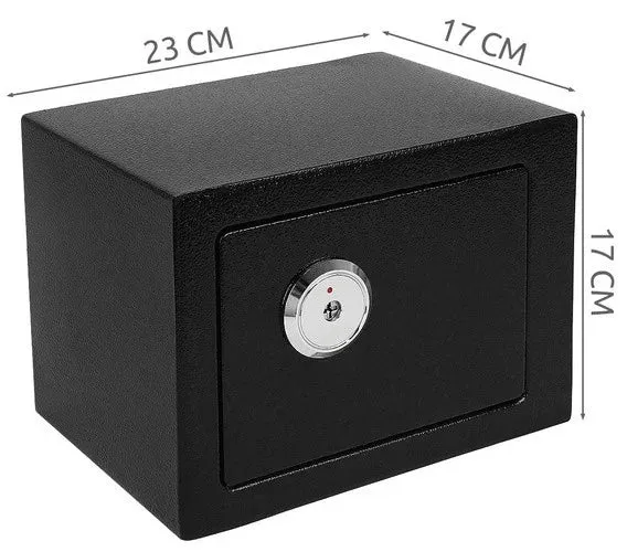 Möbeltresor Safe mit Schlüssel Wandtresor Sicherheitssafe Stahl Schwarz A5