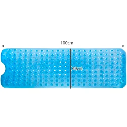 Badewannenmatte Antirutschmatte 100x40 cm Blau Rutschmatte mit Saugnäpfen