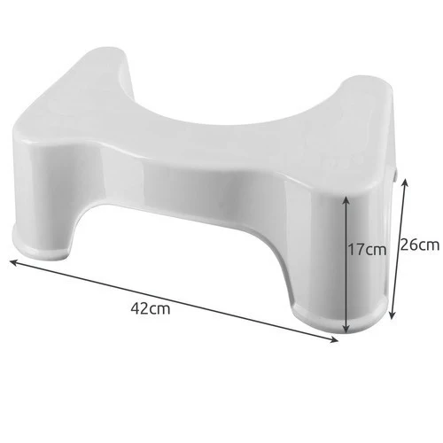WC Hocker Toiletten Fußstütze – Ergonomischer Toilettenhocker aus Kunststoff Weiß