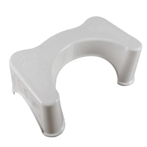 WC Hocker Toiletten Fußstütze – Ergonomischer Toilettenhocker aus Kunststoff Weiß
