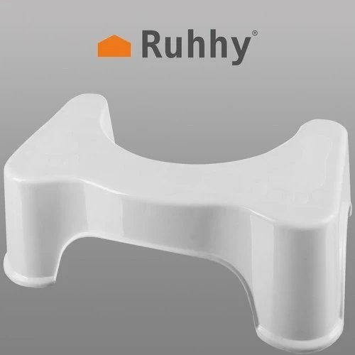 WC Hocker Toiletten Fußstütze – Ergonomischer Toilettenhocker aus Kunststoff Weiß