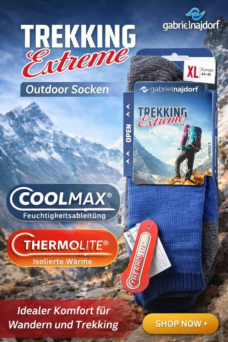Gabriel Najdorf Trekking Socken Coolmax Thermolite Wandern Outdoor