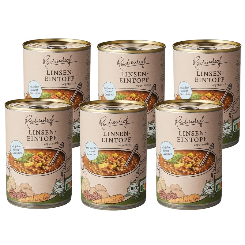 Reichenhof Bio Linsen Eintopf Vegan 6er Pack 6×400g