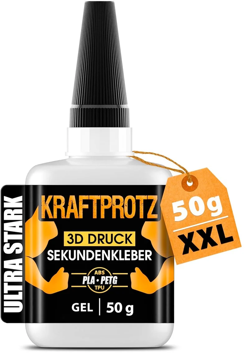 3D Druck Sekundenkleber Gel 50g – Extra Stark, Wasserfest & Hitzebest.