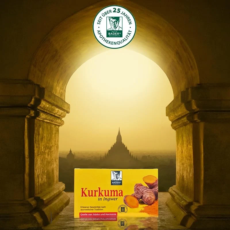 BADERs Kurkuma Ingwer Tee 20 Filterbeutel Ayurvedischer Gewürztee Apotheke