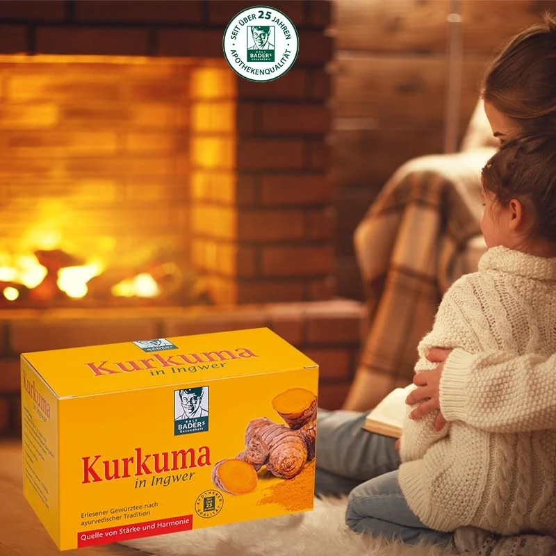 BADERs Kurkuma Ingwer Tee 20 Filterbeutel Ayurvedischer Gewürztee Apotheke