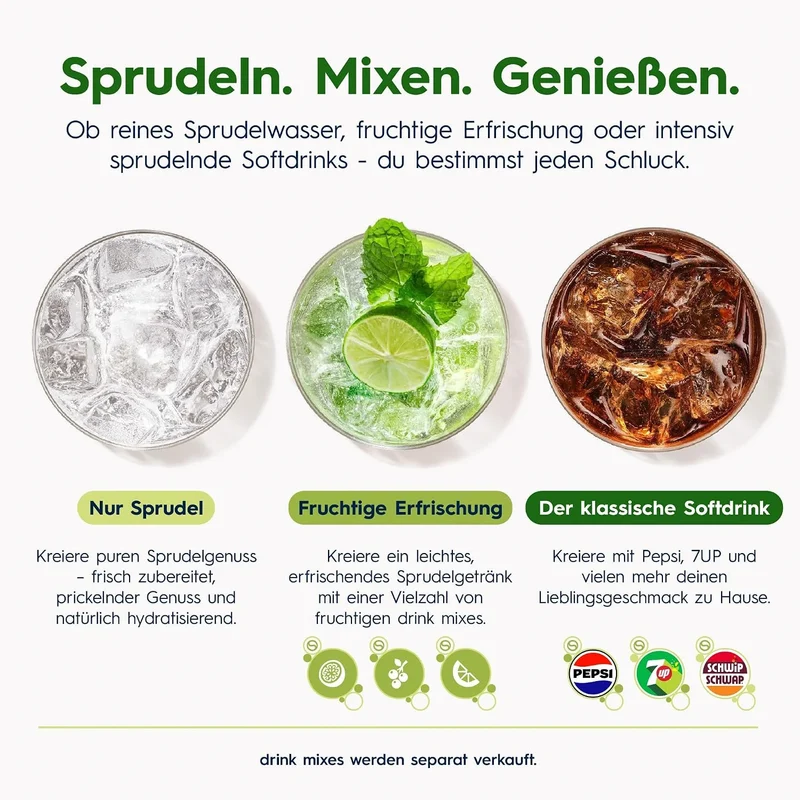 SodaStream CRYSTAL Glaskaraffe 2er-Pack – 0,7L Glasflaschen mit Schraubverschluss, spülmaschinenfest