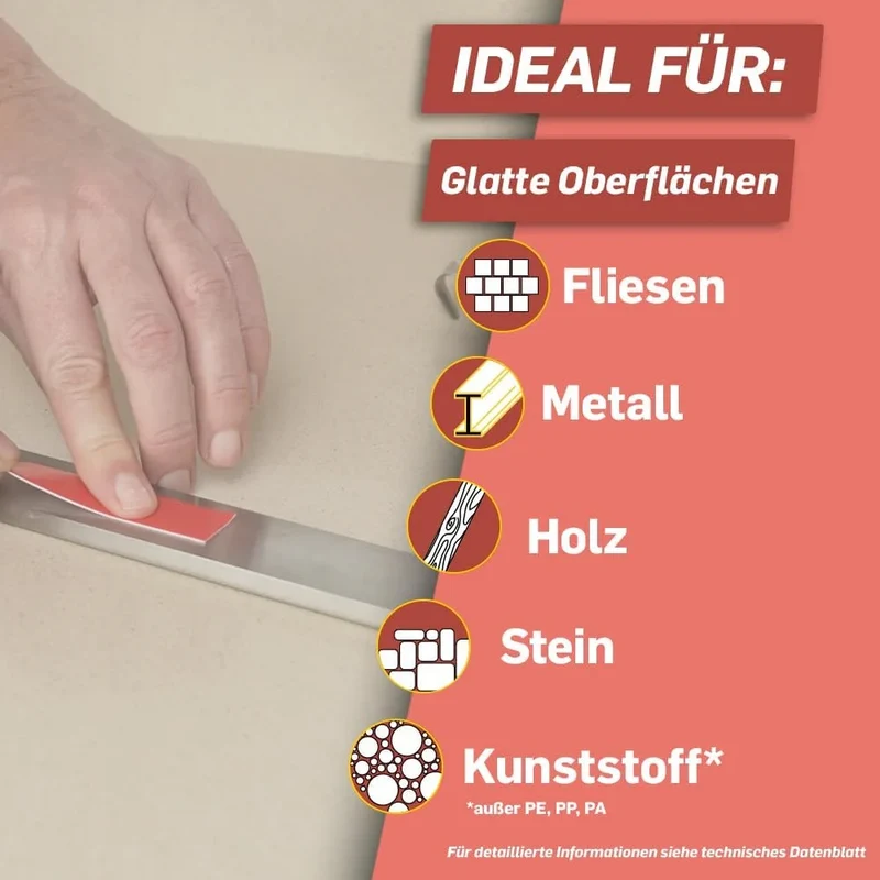 Pattex Kleben statt Bohren Klebeband 19 mm x 1,5 m – doppelseitiges Montageband für Innen & Außen