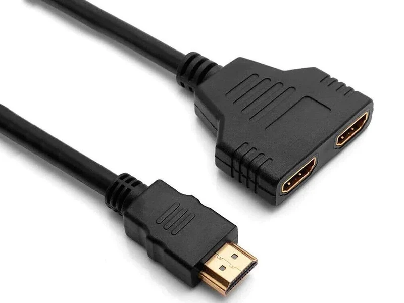 HDMI Splitter Verteiler 2 in 1 Adapter Konverter Hub Kabel PC TV HDMI Wandler