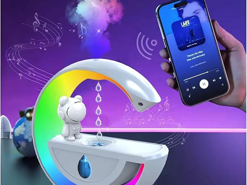 Luftbefeuchter Astronaut mit Bluetooth Lautsprecher LED RGB USB Mist