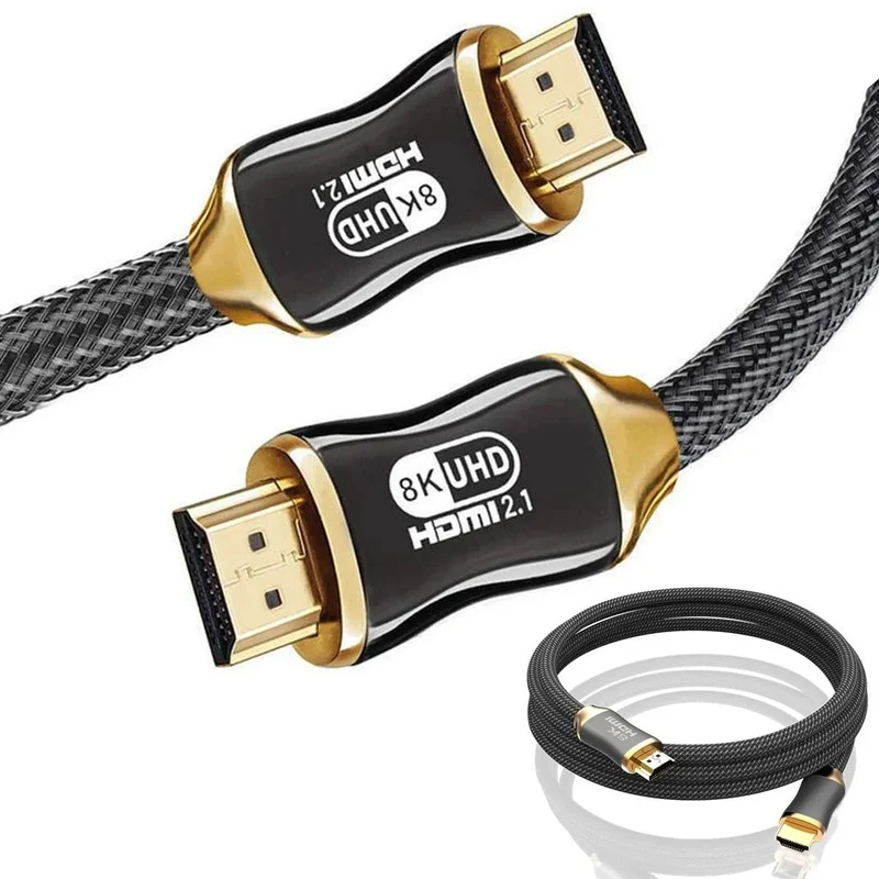 HDMI 2.1 Kabel 3 m – Ultra High Speed 48 Gbit/s mit 8K 60Hz, 4K 120Hz, HDR und vergoldeten Steckern