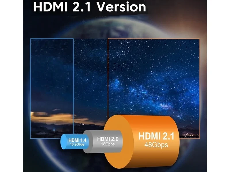 HDMI 2.1 Kabel 3 m – Ultra High Speed 48 Gbit/s mit 8K 60Hz, 4K 120Hz, HDR und vergoldeten Steckern