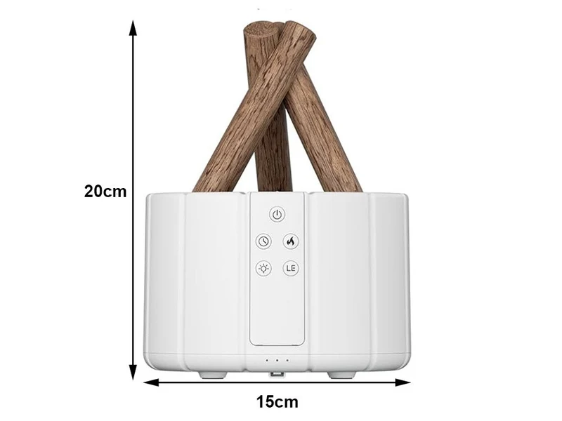 Luftbefeuchter Kamin Feuer Effekt Schwarz LED RGB Aroma Diffusor USB 250ml