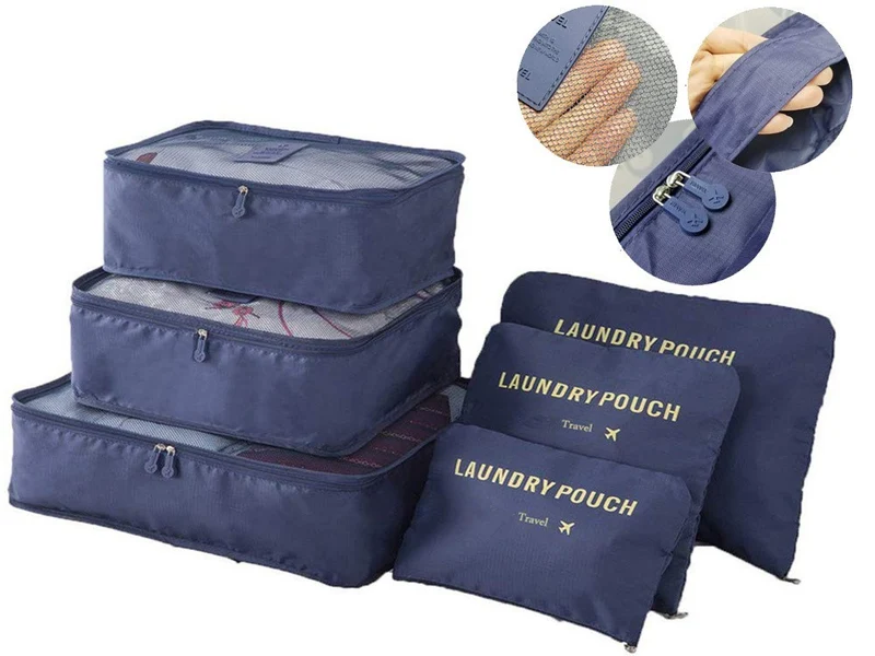 Travel Organizer Set 6-teilig – Wäschesäcke & Packtaschen für Koffer Ordnung