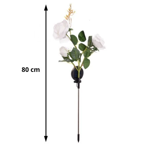 Solar Gartenrose LED Lampe mit 3 Blumen IP44 Solarleuchte für Garten Terrasse