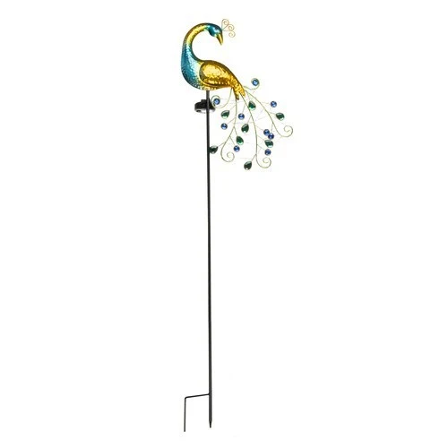 Solar Gartenleuchte Pfau mit 40 LEDs – LED Solarleuchte mit Dämmerungssensor IP44