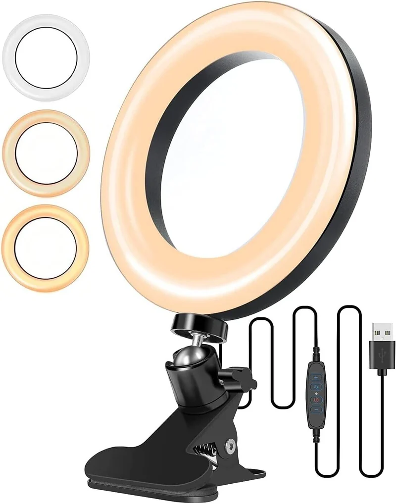 6,3 " LED Ring Licht Studioleuchten Produktfotografie Ringlicht dimmbar 3 Farben