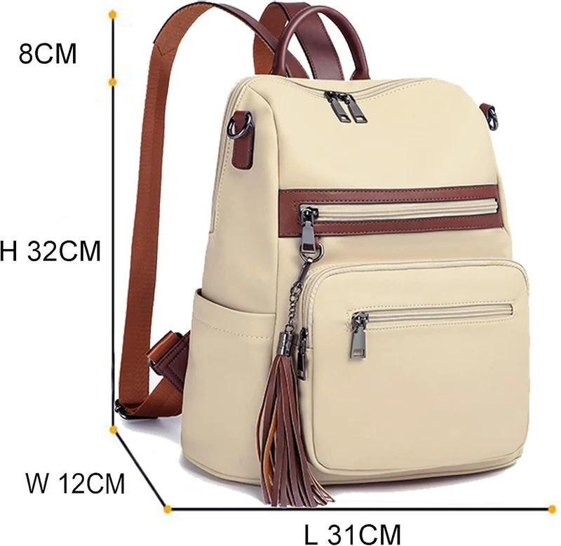 Damen-Rucksack veganem Leder Groß Stylisch Frauen Designer Schultertasche